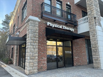 Outside front of building