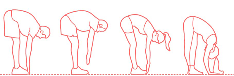 illustration showing how to do a hamstring stretch